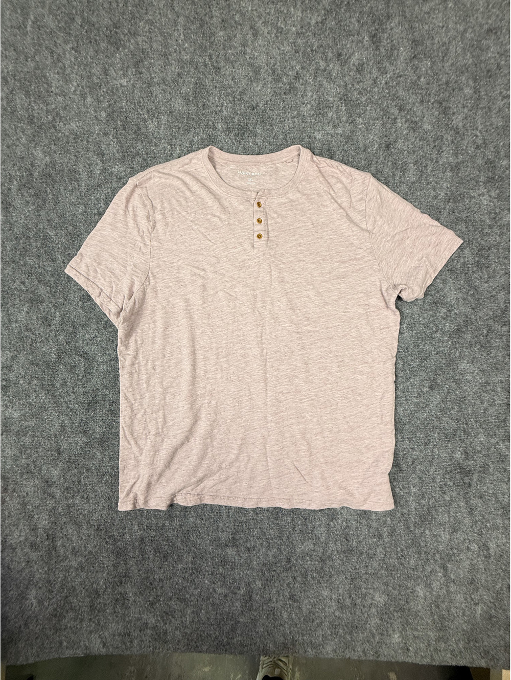 Lucky Brand Men's XXL Light Pink Henley Shirt